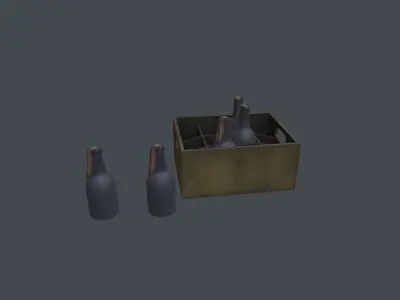 Molotov cocktail Low-poly 3D model