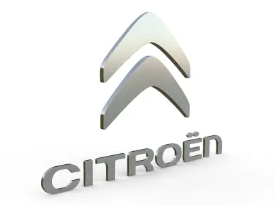 citroen logo 3D model by 3dlogoman