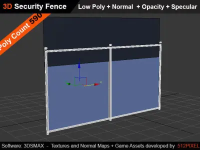 Fence  Free low-poly 3D model