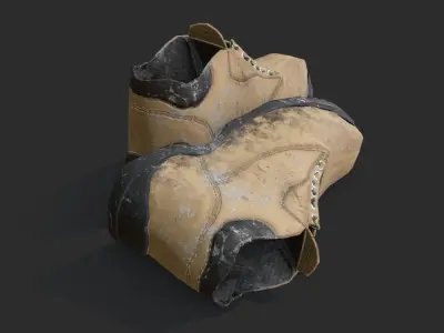 Safety Shoes Low-poly 3D model