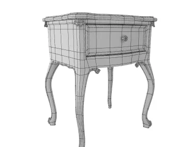 furniture 5 Antique Nightstand 3D model