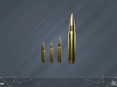 Game ready - Bullets pack Low-poly 3D model