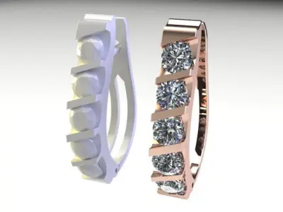 Diamond Hoop Droplet Earrings  3D print model