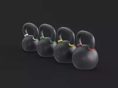 Kettlebell Gym Pack Low-poly 3D model