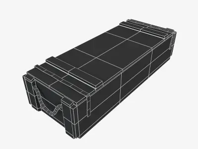 US WWII wooden crate Low-poly 3D model