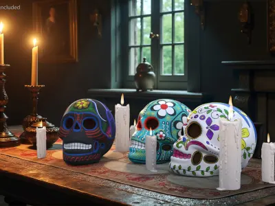 Day of the Dead Skulls 3D model