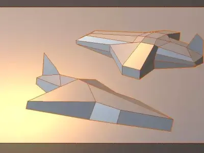 MEGA LOW poly airplane Low-poly 3D model