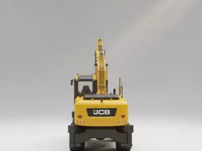 High-Fidelity a Wheeled Excavator 3D model