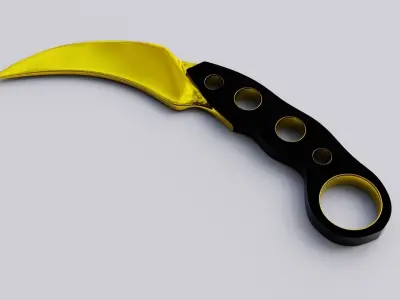 Golden Krambit Knife 3D model