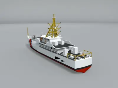 Fast Response Cutter Boat Ship LOWEST Low-poly 3D model