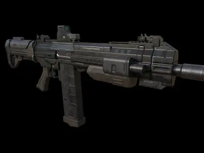 Sci-Fi Shotgun - SGR 12 Low poly model for games Low-poly 3D model