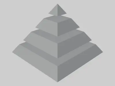 Pyramid Separated in 4 Parts Low-poly 3D model