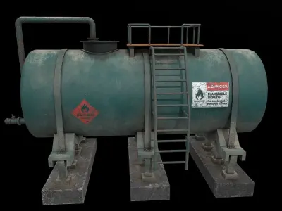 Industrial Old Tank Low-poly 3D model