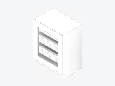 Storage Unit - Under Bench - Integral - Type 4 Low-poly 3D model