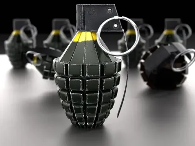 war Grenade grenades on table Low-poly 3D model