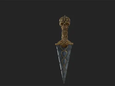 Ceremonial Dagger Low-poly 3D model