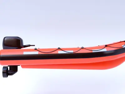 Inflatable rescue boat 3D model purchase