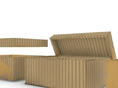 Cardboard boxes I Cajas Carton Low-poly 3D model