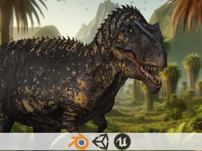 Predator Dinosaur Jurassic Giant TRex 3D Model Dino  Low-poly 3D model