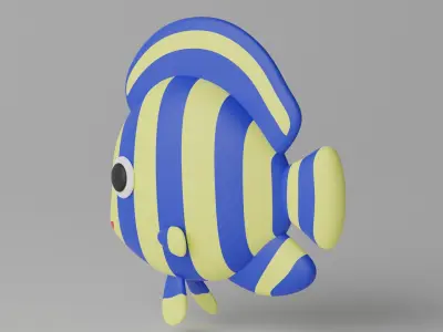 Cartoon Cute Fish 3D model buy