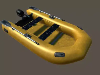 Realistic boat inflatable Low-poly 3D model