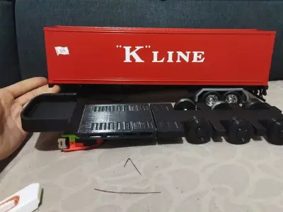 low-bed trailer chasis and truck whell  3D print model