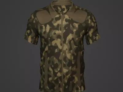 Military Soldier Clothing T-shirt Low-poly 3D model 23