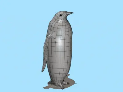 penguin lowpoly Low-poly 3D model