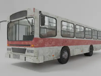 Old bus Low-poly 3D model order