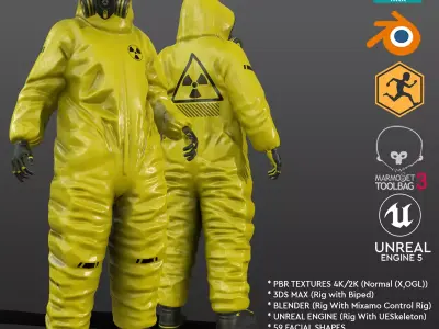 Bio Hazard Protective Suit Low-poly 3D model