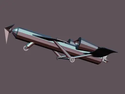 Plane flying drone Low-poly 3D model