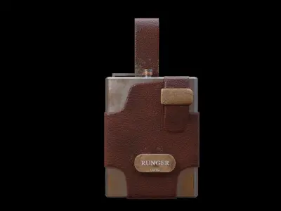 leather camouflage iron old flask Low-poly 3D model