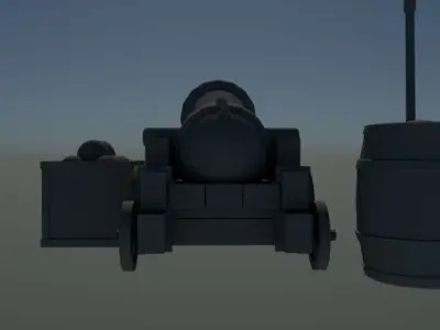Low Poly Cannon - No Textures - Clean Canvas Free low-poly 3D model