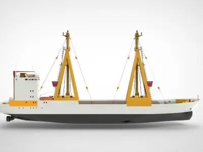 Cargo ship with loader 3D model