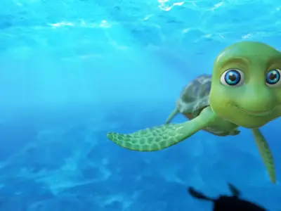cartoon sea turtle Low-poly 3D model purchase