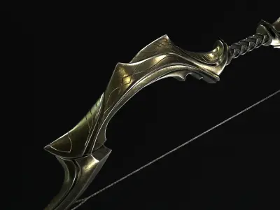 Fantasy Bow Low-poly 3D model