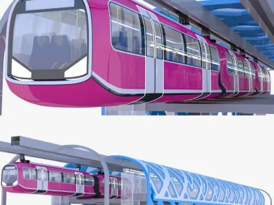 Monorail stations 2024 collection II 3D Model Pack purchase