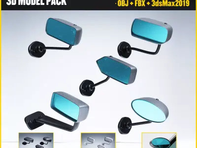 RACING MIRROR PACKAGE VOL 1 Low-poly 3D model