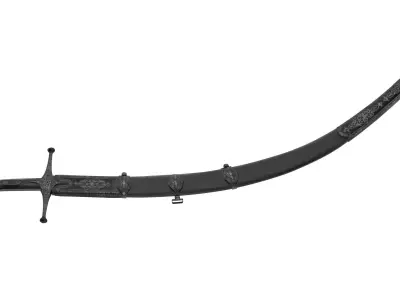 Shamshir two swords Low-poly 3D model