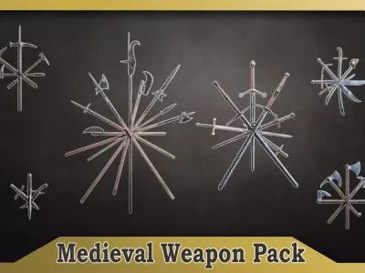 Medieval Weapon Pack Low-poly 3D model buy