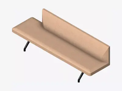 Seat - Bench - Worksmart - Backrest Low Open End Low-poly 3D model