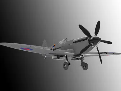 fighter british air force spitfire 3D model