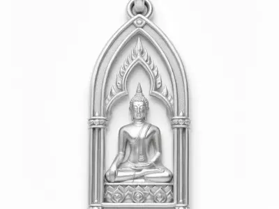Buddha Pendant Thai Buddhist Amulet Antique Buddha Pendant 3D print model
