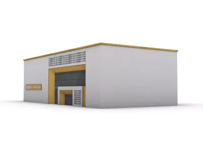 Public Fitness Center Low-poly 3D model