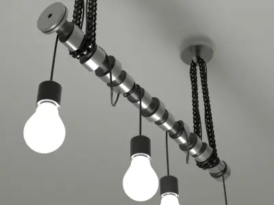 Industrial ceiling lamp 3D model
