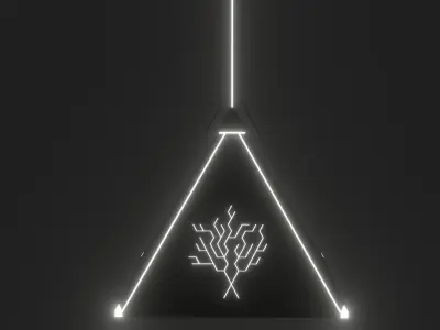 Light beam pyramids 3D model