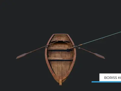 Fishermans Boat Low-poly 3D model Low-poly 3D model