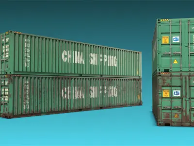 Shipping Container 07 Low-poly 3D model
