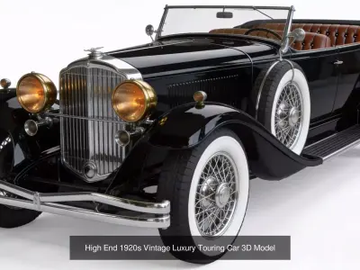 Vintage 1920s Luxury Cars and Steam Era Vehicles Collection 3D Model Pack