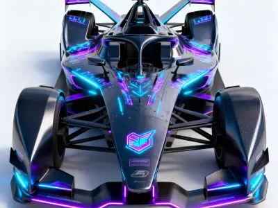 Stealth Black Formula Racing 3D Model V02 Low-poly 3D model